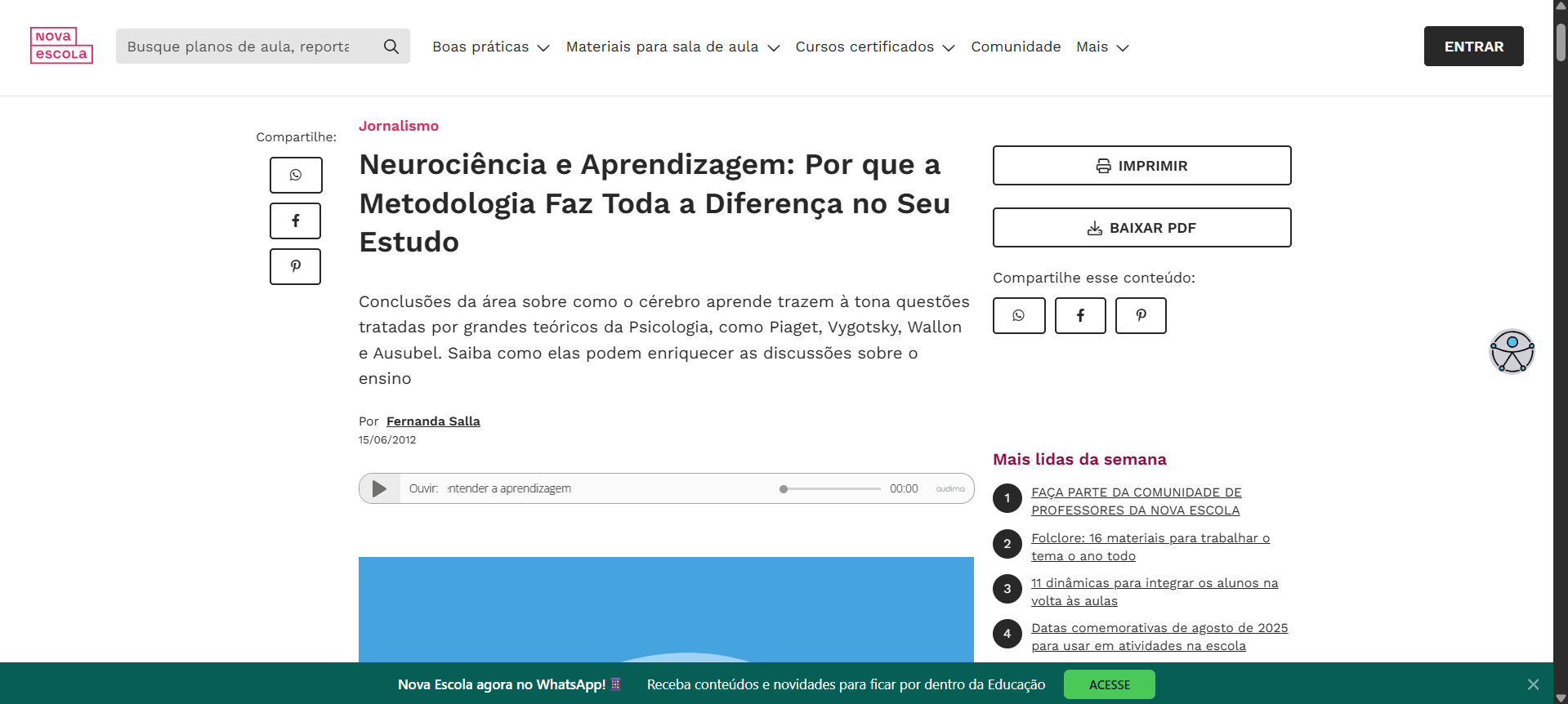 Estudo sobre a curva do esquecimento de Ebbinghaus